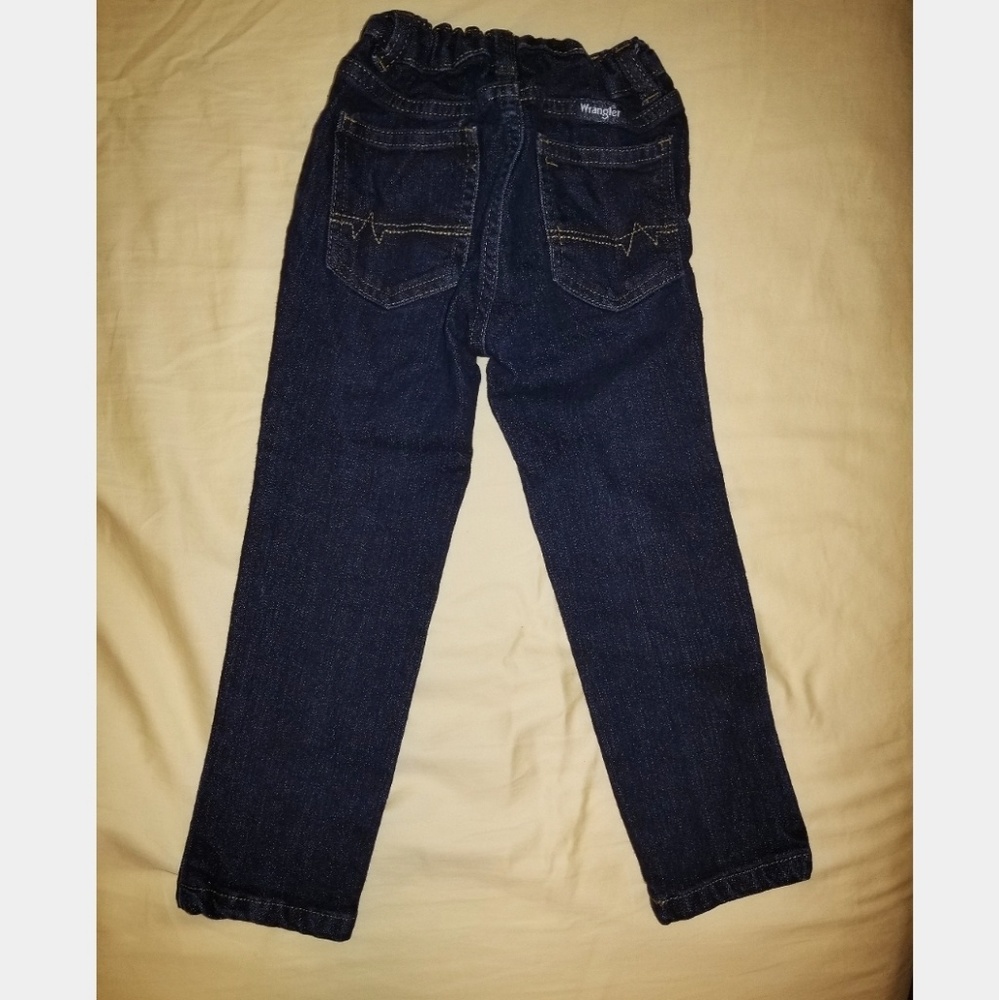 4T adjustable Wrangler dark blue jeans like new